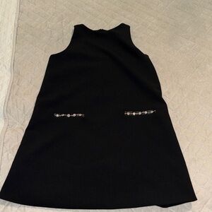 Zara Girls size 11-12 Black Sleeveless Jewel Pocket Dress